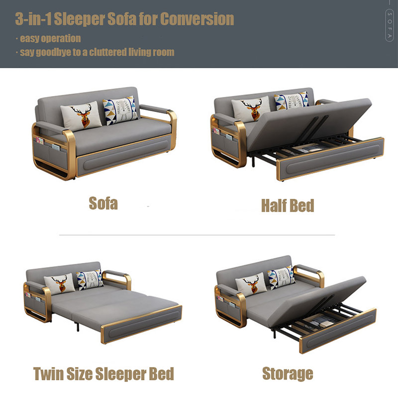 Mercer41 Mogan 51.18" Folding Upholstered Sofa Cushion Back Futon Chair